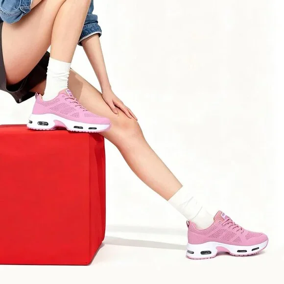 🆕Women's Pink Running Shoes Tennis Athletic Gym Walking Fashion Sneakers - Picture 6 of 7